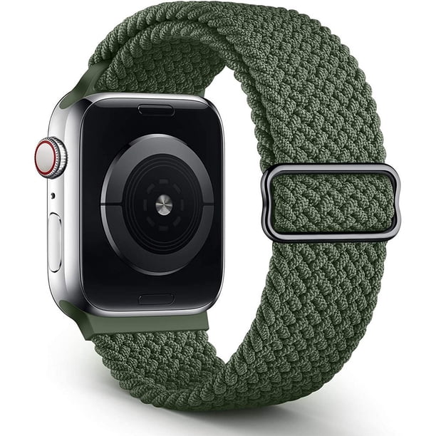 Correa tejida de un solo anillo compatible con correas de Apple Watch de 38 mm, 40 mm, 41 mm, elástica, deportiva, elástica, bandas de repuesto para iWatch Series 6/SE/5/4/3/2/1, hombres y mujeres