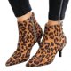 thumbnail image 1 of ZHAOCHENG Botines con cremallera para mujer, tacón bajo, punta puntiaguda, estampado de leopardo TA39, 1 of 3