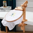 thumbnail image 2 of 360 Degree Rotation Cross Stitch Frame Rack Adjustable Wooden Embroidery Stand, 2 of 9