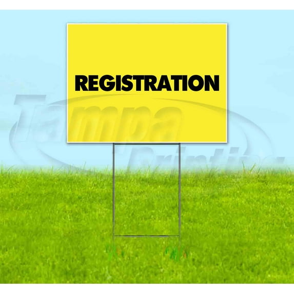 Registration V2 (18" x 24") Yard Sign, Includes Metal Step Stake