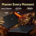 thumbnail image 3 of Lenovo Legion Pro 7 16" WQXGA 165Hz Gaming Laptop, AMD Ryzen 9 9955HX, NVIDIA GeForce RTX 5070 Ti, 32GB RAM, 2TB Storage (1TB SSD+1TB Docking Station Set), 24-Zone RGB Backlit Keyboard, Win 11, Black, 3 of 9