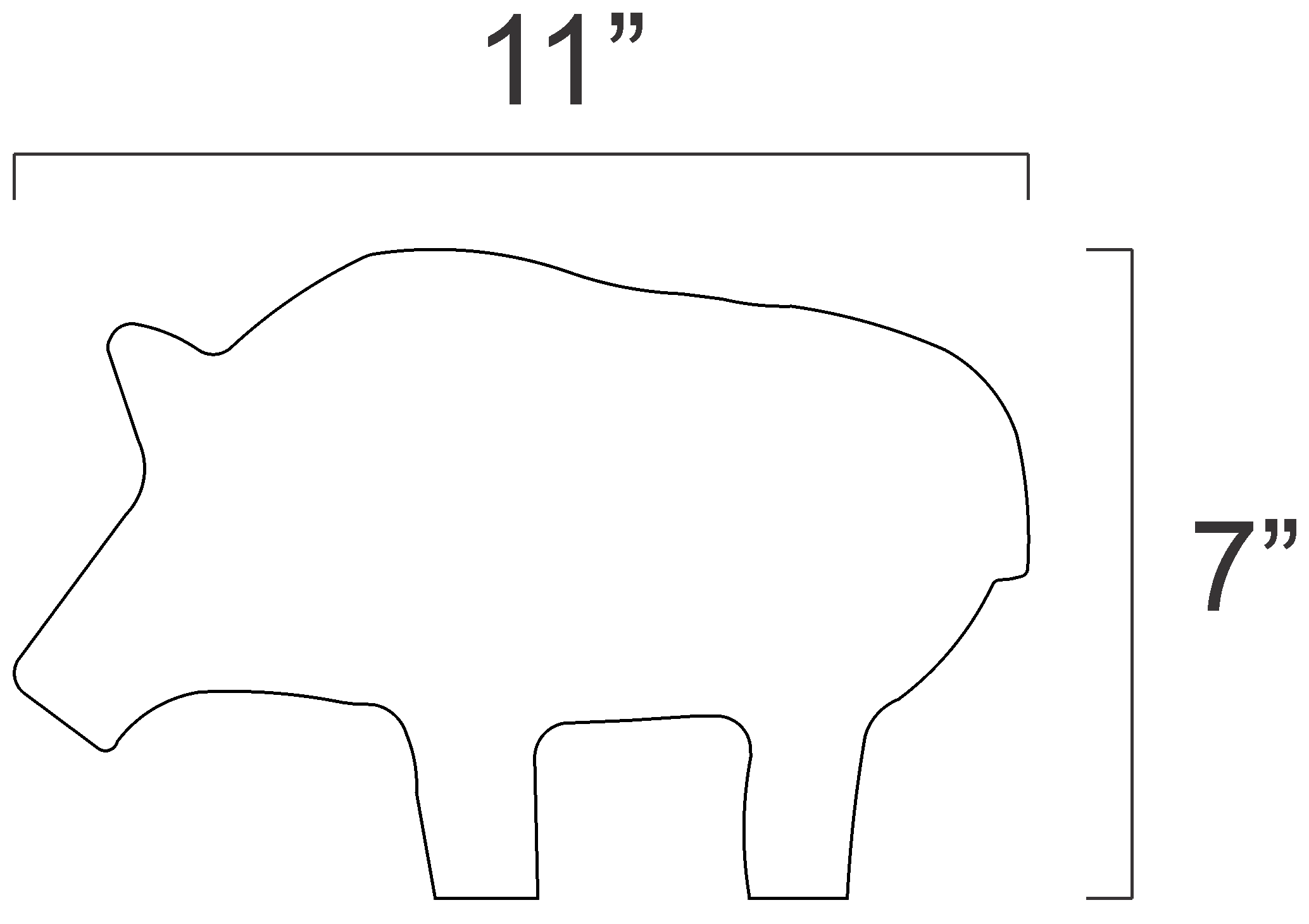 Magnum Target 1/2sc IHMSA/NRA Metallic Silhouette Rifle Target Plates for Swingers - 4pc 3/8" AR500 Steel - 124-PLATES