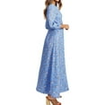 thumbnail image 4 of Women V Neck Floral Printed Button Maxi Dress, 4 of 7
