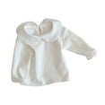 thumbnail image 2 of YWDJ 3-18 Months Unisex Spring Long Sleeve Solid Tops High Collar Clothing Girls Ruffle White 12 Months, 2 of 3
