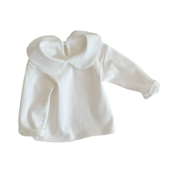 Yuyuzo Newborn Baby Clothes Long Sleeve Lapel Collared Cotton Soft Comfort Infant Girls Undershirt