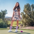 thumbnail image 3 of Uorisanigo Hawaiian Tree Couples' Outfits His and Hers Clothing Men Zipper Golf Shirt Quick-Dry Shirt and Womens Golf Dress with Shorts Athletic Sleeveless Dress with Pocket, 3 of 8