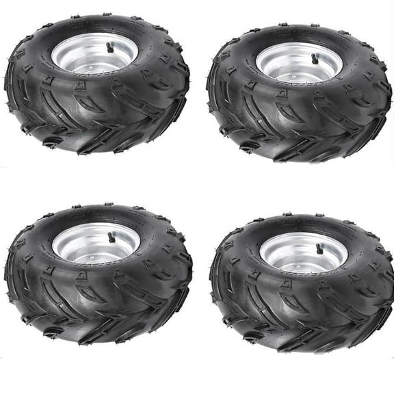 4 Pack Complete 7 inch Front Rear Go Kart Tires Wheels 16x8-7 ATV Tubeless Tire and Rim 4 Stud 110mm 16x8x7 for Go Cart UTV Quad Buggy Mini Bike Lawn Mowers