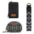 thumbnail image 7 of Wrangler Aztec Keychain Wristlet Wallets for Women Western Dual Pouch Wristlet Credit Card Holder Wallet with Zipper Pocket, Retro-Black, 7 of 7