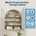 thumbnail image 3 of Litake Arched Wall Cabinet, Small Wall-Mounted Bathroom Medicine Cabinet with Acrylic Doors & Adjustable Shelves, Space-Saving Storage Organizer for Kitchens, Apartments, Black/Natural, 3 of 6