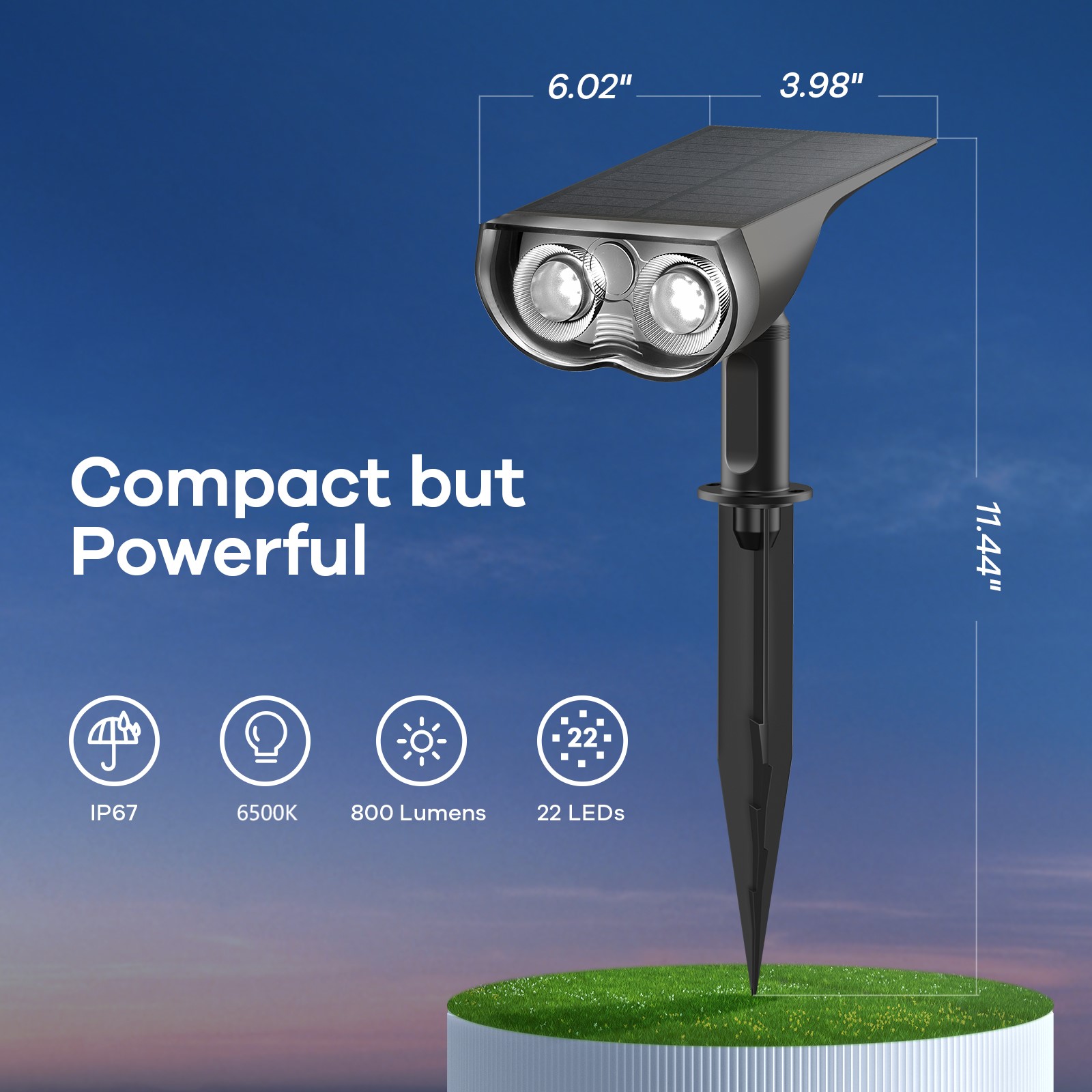 Linkind 4-Pack Solar Spot Lights 800LM, Daylight photo 7