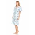thumbnail image 2 of Dream8teen Women's Snaps Front Closure House Dress Short Sleeve Woven Housecoat Duster Lounger Robe 2013 White Floral 3X-Large, 2 of 5