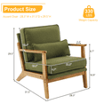 thumbnail image 2 of Alvantor Mid-Century Modern Upholstered Accent Chair with Solid Oak Frame and Pillow, Forest Green, 2 of 10