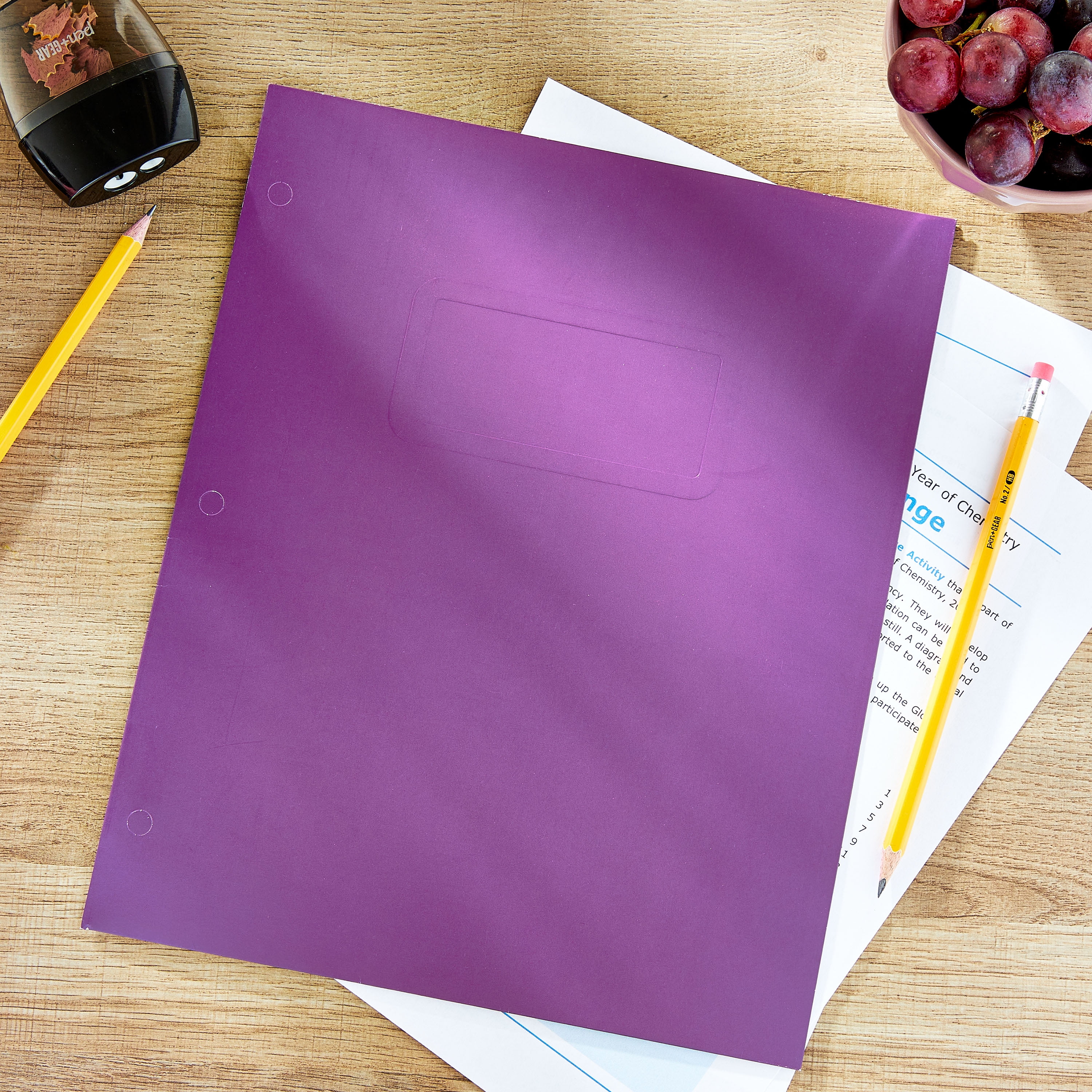 (5 pack) Pen + Gear Two Pocket Paper Folder, Solid Purple Color, Letter Size