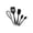 Black, variant on Honmine 5-Piece Silicone Baking Utensil Set, Heat Resistant Non-Stick Kitchen Tools with Spatula, Whisk, and Brush for Baking, Cooking, Pastry