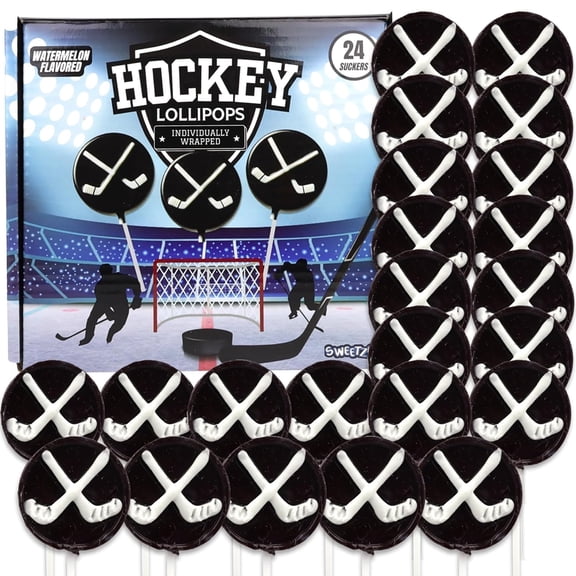 Hockey Candy Lollipops, Sports Party Favors, 24 Count Box, 10.16 Ounces