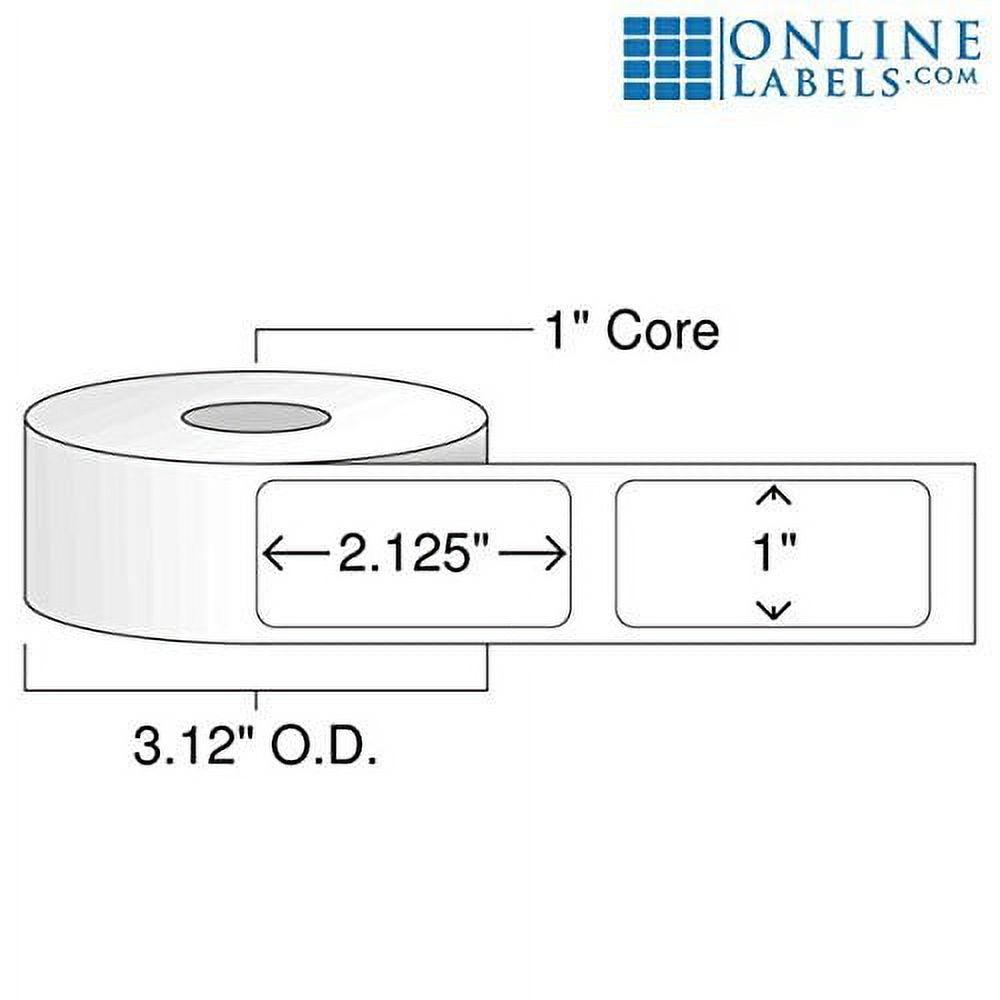 1 x 2.125 Waterproof Labels for DYMO Printers - Online Labels (12 Rolls)