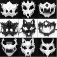 thumbnail image 2 of Máscara japonesa para adultos - Máscara de resina de media cara con calavera blanca, máscara de terror - Disfraz de cosplay, fiesta, Halloween, decoración, juego de rol, 2 of 4