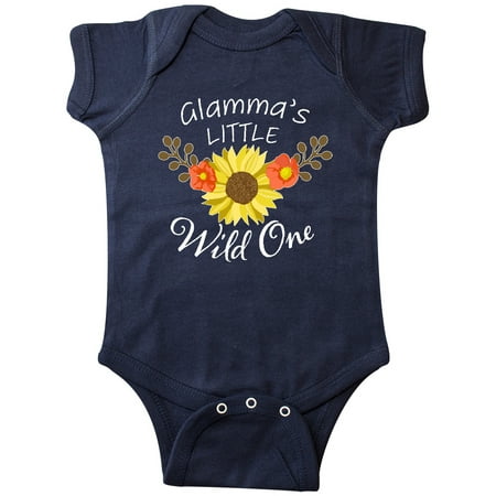 

Inktastic Glamma s Little Wild 1 with Beautiful Sunflower Gift Baby Boy or Baby Girl Bodysuit
