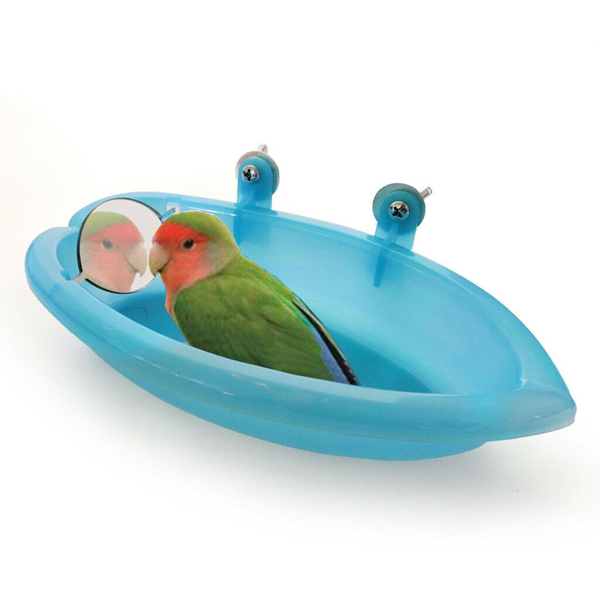 Dewadbow Bird Water Bath Tub For Pet Parrot Cage Hanging Bowl Shower