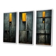 thumbnail image 3 of Designart "Vintage Wisdom Minimal Orange" Modern Geometric Framed Wall Art Set Of 3 - Gold Abstract Geometric Frame Gallery Wall Set For Home Decor, 3 of 6