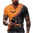 thumbnail image 3 of T Shirts for Men Halloween Print Short Sleeve V Neck Tees Pull on Funny Causal Shirts, 2XL, 3 of 7