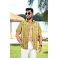 thumbnail image 3 of HAPPY BAY Men's Hawaiian Shirts Short Sleeve Button Down Shirt Pineapple Shirt Men Casual Beach Holiday Hawaii Island Shirts for Men Funny XL Tawny, Palm Tree, 3 of 5
