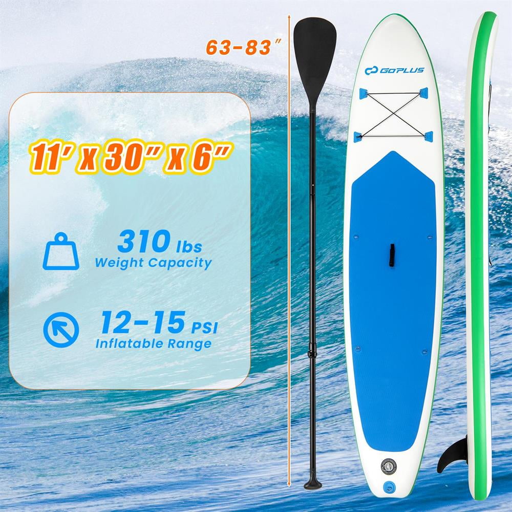 Topcobe 11 Feet Premium SUP Inflatable Stand Up Paddle Board with Accessories and Repair Kit-L, Workout Equipment for Indoor Outdoor