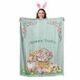 thumbnail image 2 of Throw Blanket Fleece Throw Blanket 40x50in, Easter Eggs Rabbit Flower Soft Lightweight Bed Blankets Pastoral Butterfly Teal Wood Board Fuzzy Couch Blankets for All Season, 2 of 9