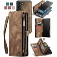 thumbnail image 2 of Wallet Case Compatible with Samsung Galaxy S24 2 in 1 Leather Zipper Detachable Magnetic Phone Case with 10 Card Slots Clutch Purse Cover Samsung Galaxy S24 Premium PU Case Brown, 2 of 6