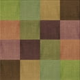 thumbnail image 1 of Ahgly Tapis d'Intérieur Lavable en Machine Carré Transitionnel Brun Doré Foncé, 4 Pieds Carré, 1 of 7
