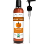 Velona Pumpkin Seed Oil USDA Certified Organic - 8 oz | 100% Pure and Natural Carrier Oil | Unrefined, Cold Pressed | Cooking, Face, Hair, Body & Skin Care