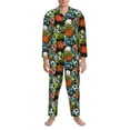 thumbnail image 3 of Salouo Balls Print Button-Front Long Sleeve Pajama Set for Men, Soft 2Pjs Men's Long Sleeve Sleepwear-X-Large, 3 of 7