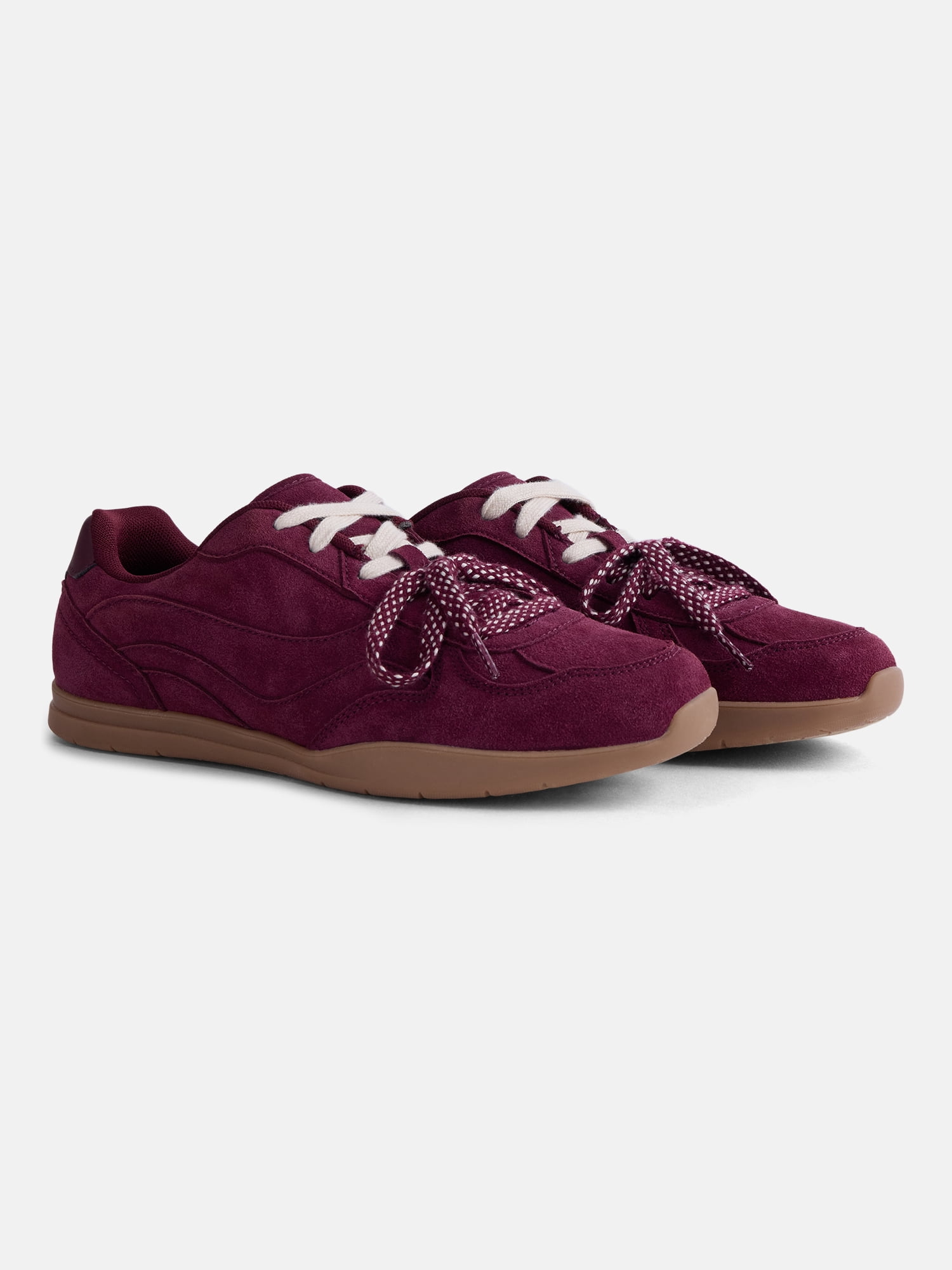 No Boundaries Women's Faux Suede Double Lace Sneakers