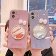 thumbnail image 5 of for iPhone Case,3D Bow Glitter Diamond Mirror Makeup Bling Electroplated Bumper Camera Lens Protection Soft Shockproof Phone Case (Pink,iPhone 13), 5 of 6