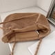 thumbnail image 5 of Mochila de paja de ganchillo para mujer, bolso de hombro con solapa y cordón, bolso de playa informal, bolso de paja para niñas, bolso cruzado de playa de verano, 5 of 7