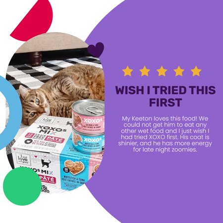 “I AND LOVE AND YOU” XOXOS, WHITEFISH, AND TUNA PATE’ CANNED WET CAT FOOD