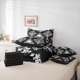 thumbnail image 6 of Homewish Spooky Halloween Skull 7-Piece Twin Bedding,Retro Damask Bedding Comforter Set,Black White,Black Reversible, 6 of 8