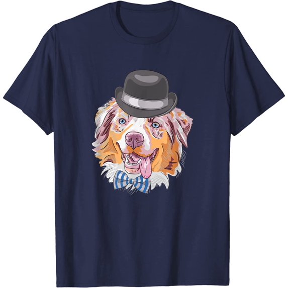 Funny Cute Pet Dog Doggie Puppy Animal Wearing Black Hat T-Shirt
