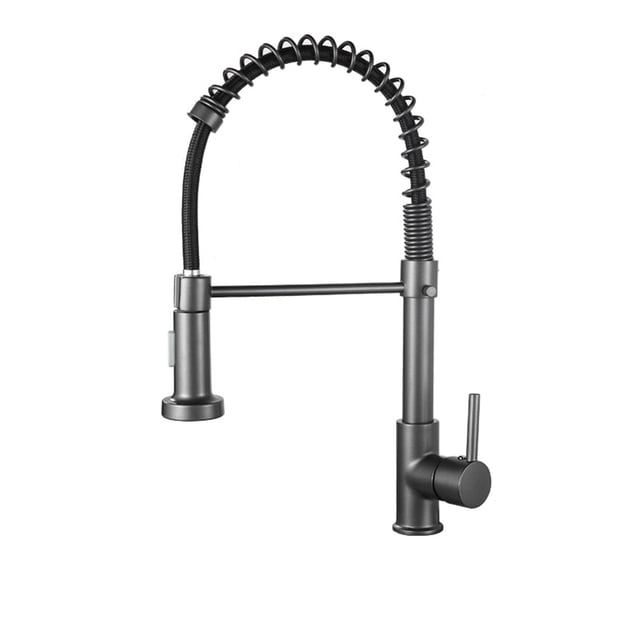 Deck Mounted Flexible Kitchen Faucets Pull Out Mixer Tap Black Hot Cold Kitchen Faucet Spring Style With Spray Mixers Taps ,Built To Last
