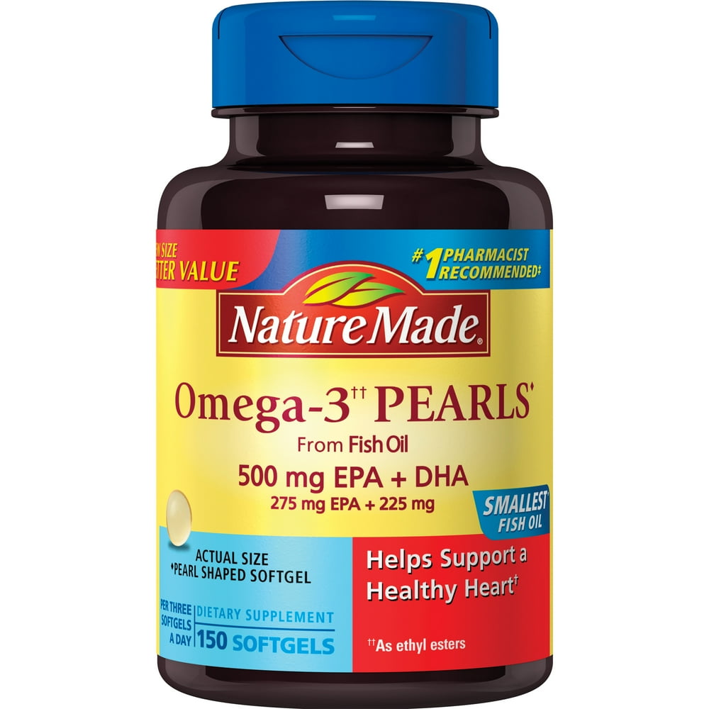 Nature Made Omega3 Pearls Fish Oil Softgels, 500 Mg, 150 Ct Walmart