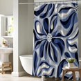 thumbnail image 5 of Abstract Matisse Shower Curtain, Modern Art Flower Navy Blue Shower Curtains Set Black White Geometric Aesthetic Minimalist Simple Boho Men Bath Curtain Boys Bathroom Decor 72"W x 72"L (Pack of 1), 5 of 6