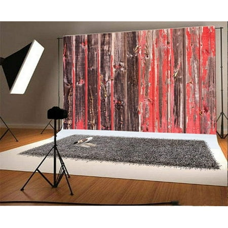 Image of ABPHOTO Polyester 7x5ft Photography Backdrop Weathered Peeled Red Paint Wood Floor Photo Background Backdrops for Photography Photo Shoots Party Newborn Kids Baby Personal Portrait Photo Studio Props