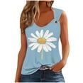 thumbnail image 2 of Sentmoon Tops for Women Trendy Sleeveless V Neck 2025 Summer Women Tank Tops O Ring Shoulder Loose Flower Print Hawaiian Shirt Soft and Comfortable Women's for Lounge at Home Navy XXL, 2 of 4
