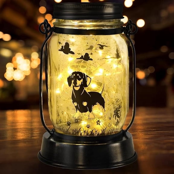 Dachshund Dog Solar Lanterns, Gifts for Women/Men, Weiner Dog Mom Gifts, Unique Birthday Gifts for Dachshund Lover, Garden Decoration Outside for Yard