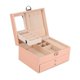 thumbnail image 1 of Boîte à bijoux multicouche en cuir PU de grande capacité avec serrure à clé pour la maison et les voyages, rose Sakura, 1 of 4