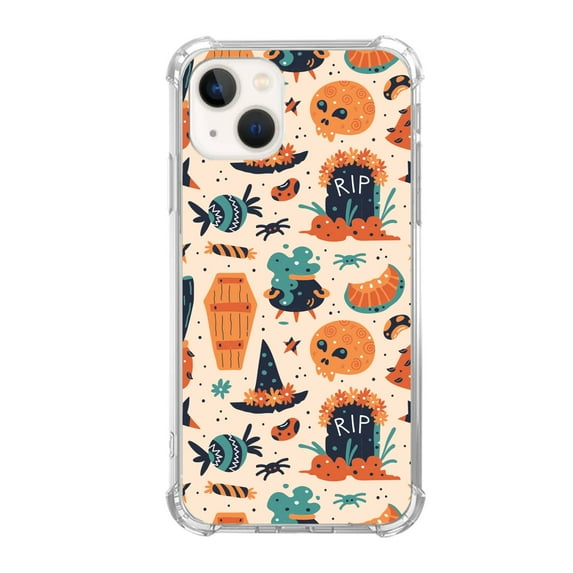 Halloween Pattern Case Compatible with iPhone 14,Unique Art Design TPU Bumper Cover Case