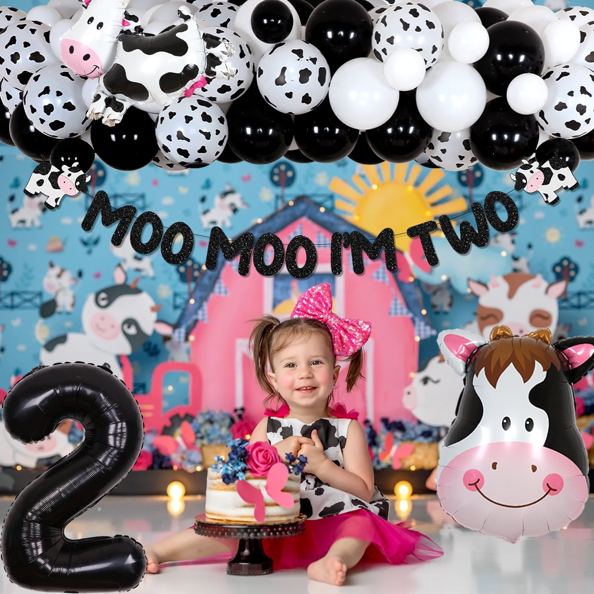  Moo Moo Im Two Farm Cow 2nd Birthday 2 Years Old Kid Toddler  PopSockets Swappable PopGrip : Cell Phones & Accessories