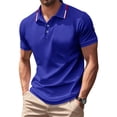 thumbnail image 3 of HAJWOH Summer Mens Polo Shirts Slim Fit Solid Short Sleeve Button Down T-Shirts Casual Quick Dry Breathable Athletic Tops, 3 of 5