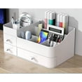 thumbnail image 3 of Caja de almacenamiento de papelería y cosméticos, estilo cajón, caja de plástico dividida, brocha de maquillaje, estante de almacenamiento de lápiz labial, caja de almacenamiento de organiza, 3 of 5