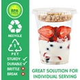 thumbnail image 2 of 12 oz Clear Plastic Parfait Cups with Insert 3.25oz & Flat Lids No Hole - (50 Sets) Yogurt Fruit Parfait Cups for Kids, for Dips and Veggies, Take Away Breakfast and Snacks. No Leaking, 2 of 4